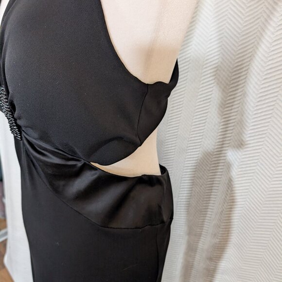 Le Château Black Evening Gown Whimsigoth Criss cross Back Size Large - Picture 5 of 11